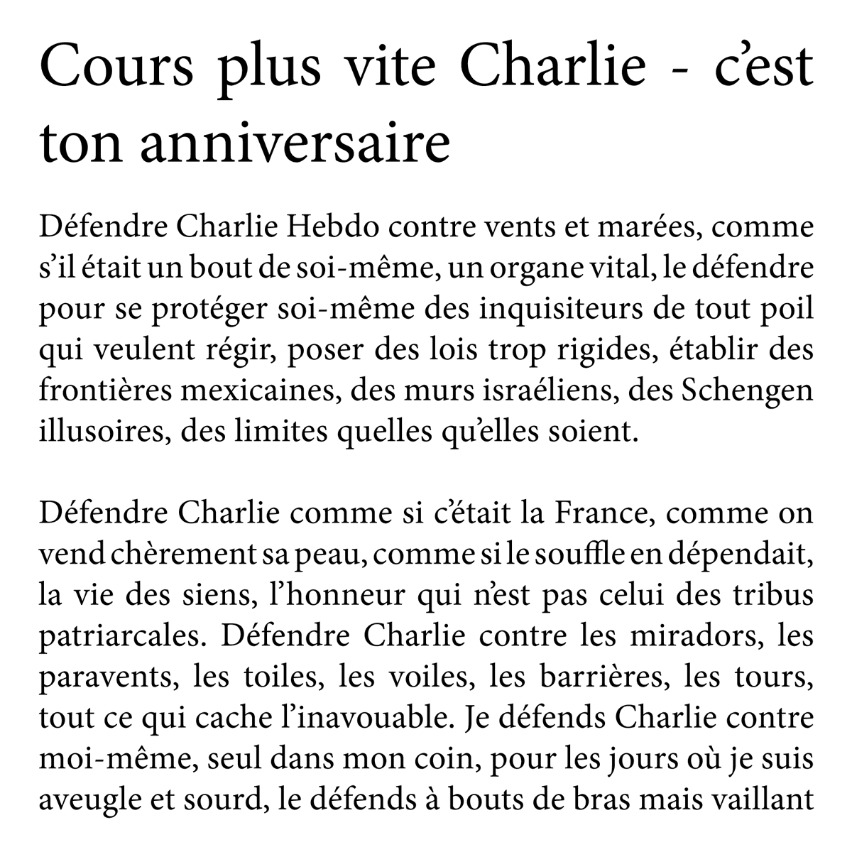 MagydCherfi's tweet image. Un petit texte pour Charlie Hebdo … C’est ton anniversaire