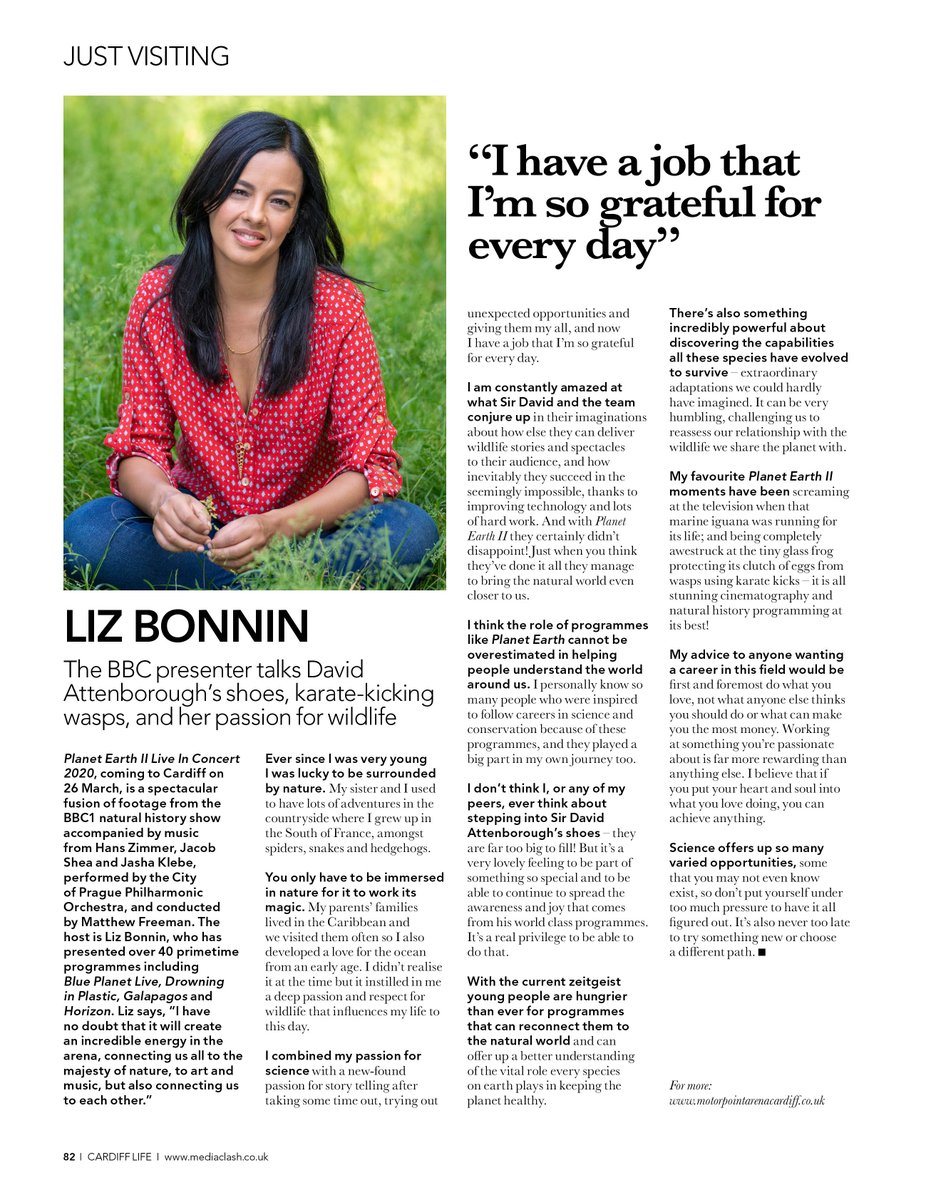 CardiffLifeMag's tweet photo. We catch up with TV presenter @lizbonnin ahead of her @MotorpointDiff appearance with the #BluePlanetLive @BBCEarth happening 26 March
๐ https://t.co/4gGw9rW6ic https://t.co/SlZCMIl6EQ