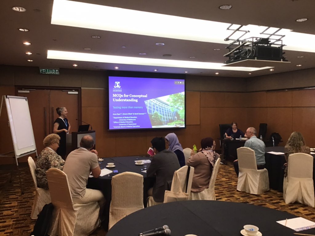 EXCITE_UOM's tweet photo. @anna_atr and Simone Elliott kick off their interactive workshop on MCQs for conceptual understanding at the #ottawaassessment2020 conference.
#MedEd #assessment #mcq #writtenassessment https://t.co/WHd62itOH9