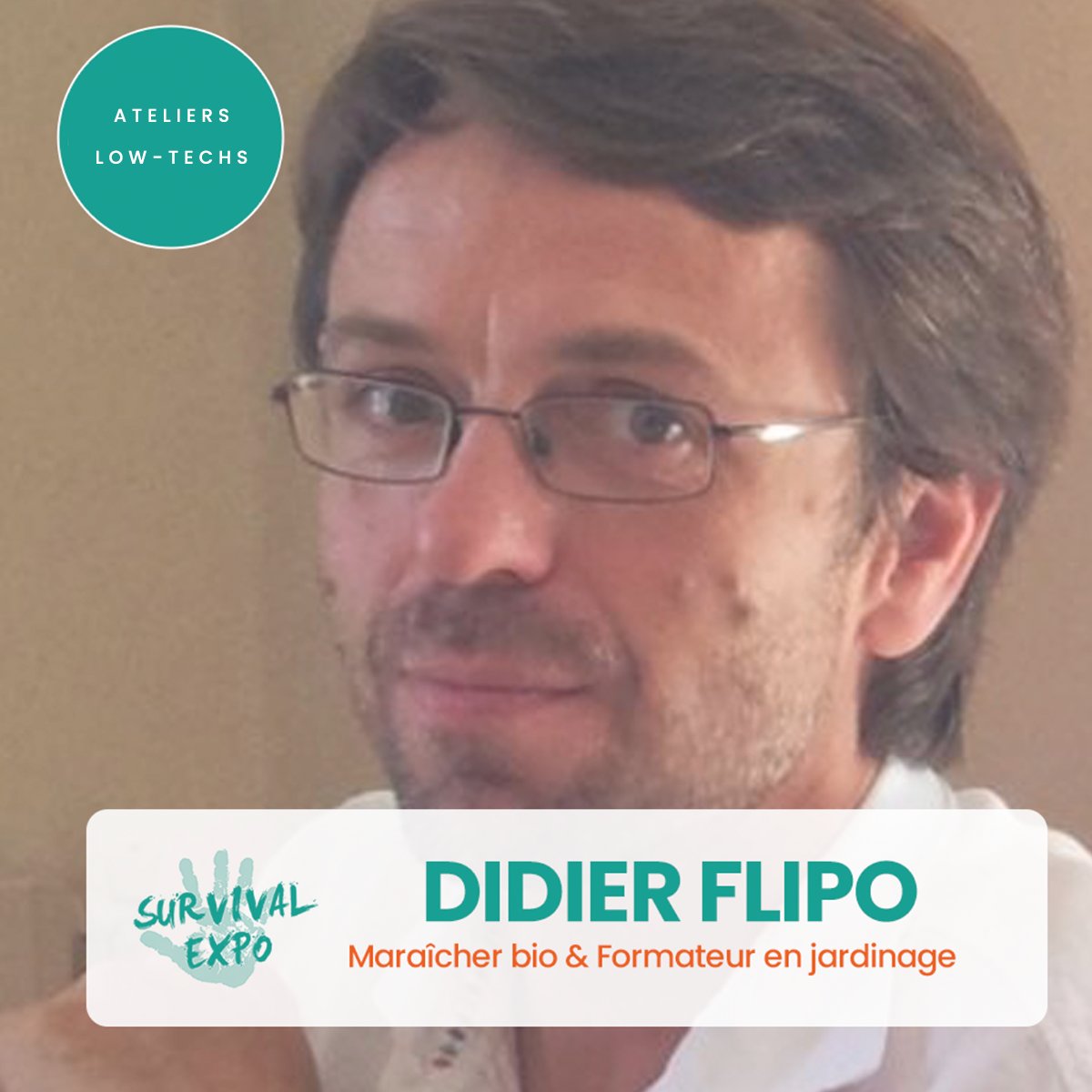 Durant les 3 jours du <a href="/salondusurvival/">Survival Expo</a>, Didier Flipo tiendra des ateliers Low-Techs !
Vous pourrez découvrir un lave-linge à pédales, un cuiseur solaire ou encore un vélo générateur électrique !
Avez-vous pris vos billets ?
#animations #survivalisme