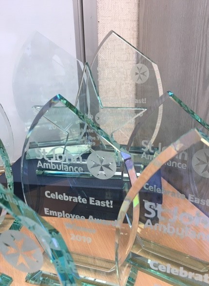 JanGod's tweet image. The #celebrateeast trophies have arrived. Thanks @pscoulson for arranging these (photos don't do them justice, sorry!) I wonder who will be taking these home on Saturday night? #awards @MySJADay #notlongtogonow
