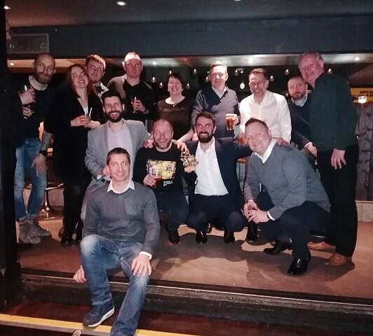 Big congrats to Mark Lovell who took home the trophy (the guy brought his own cue!!!) &amp; to our worthy 2nd place Jeff Lestrelle! Thank you to everyone who came along. Shame half left before we could get everyone in a team photo! Always next year🤪