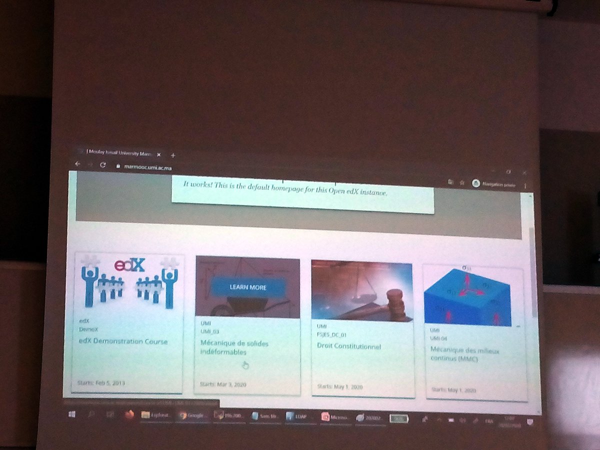 Mar_MOOC's tweet photo. The Université Moulay Ismail also presented their project achievements during the project meeting in Rabat. @Mar_MOOC @EUErasmusPlus https://t.co/TIxLFf7Gaq