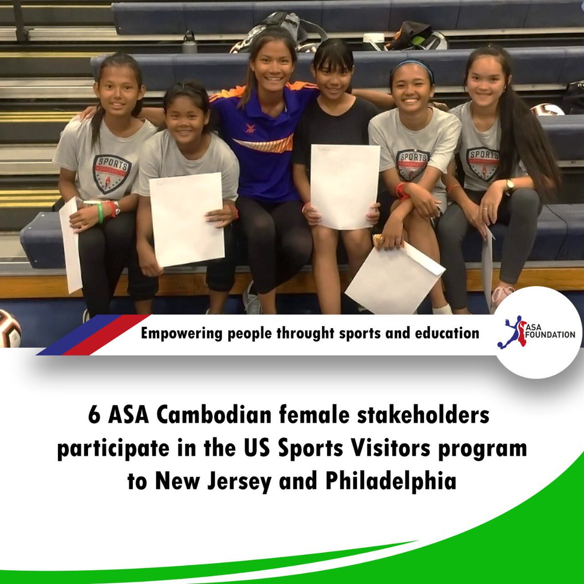 asafoundation_'s tweet photo. Organised and supported by long-term partner US Embassy, 6 ASA female project stakeholders from Phnom Penh, Cambodia recently travelled to New Jersey and Philadelphia in the US to participate in a Sports Visitors Program. https://t.co/35gYRPLq8K