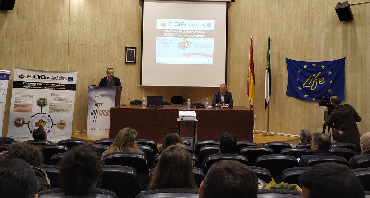 IcirbusLife's tweet photo. Jornada resultados proyecto @IcirbusLife del @LIFEprogramme . En @INTROMAC con @CTAEX_CIT @aqualia @DISAIMIng @AGENEXORG @gestionaglobal 
#economiacircular https://t.co/NzUJ5LxuL2