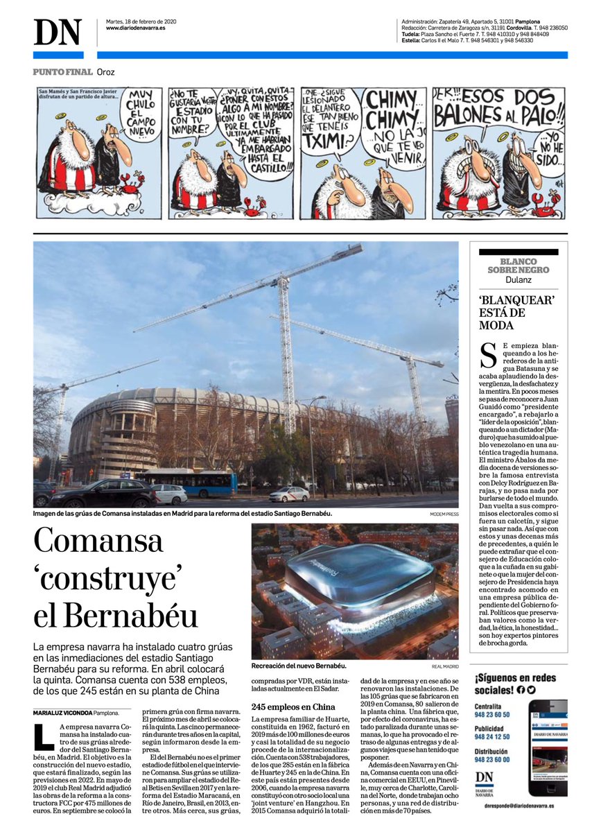 🏗️ 4 unidades de nuestra grúa 21LC1050 trabajan a pleno rendimiento en la remodelación del estadio Santiago Bernabéu del <a href="/realmadrid/">Real Madrid C.F.</a>.
En mayo, <a href="/GRUYMSA/">GRUAS Y MAQUINARIA</a> instalará la quinta.
📷 <a href="/DiariodeNavarra/">Diario de Navarra</a>
#comansa #comansacranes #towercranes #craneadicted #estadiosantiagobernabeu