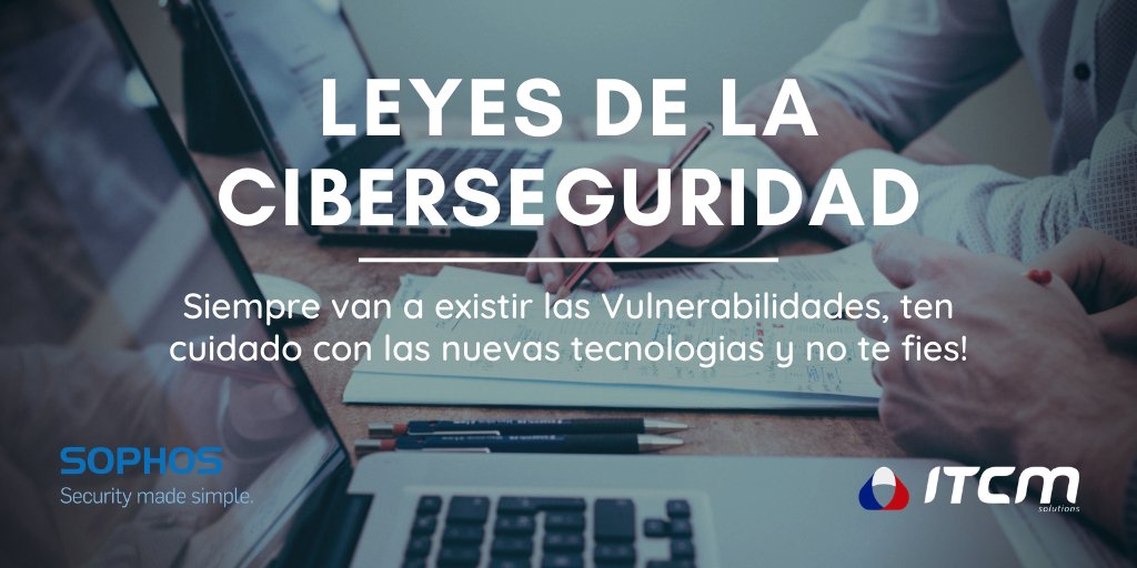 ITCM_solutions's tweet photo. 👨⚖️ Leyes de Ciberseguridad
1️⃣ Si hay una vulnerabilidad será explotada
2️⃣ Todo sistema es vulnerable
3️⃣ No confíes en todo
4️⃣ Nuevas tecnologías, nuevas vulnerabilidades
5️⃣ En caso de duda, volver al nº 1
#itcmsolutions #ciberseguridad https://t.co/PfuGLGaRso