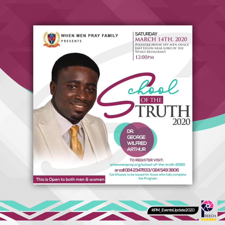 PreechMedia's tweet photo. #PM_EventsUpdate2019
#SchoolOfTheTruth2020
SCHOOL OF THE TRUTH
π Saturday, 14th March, 2020
π 12pm prompt
βͺ Polynter House opp. MTN Office East Legon near Lord of the Wings restaurant. https://t.co/wRjgWZ8mWe