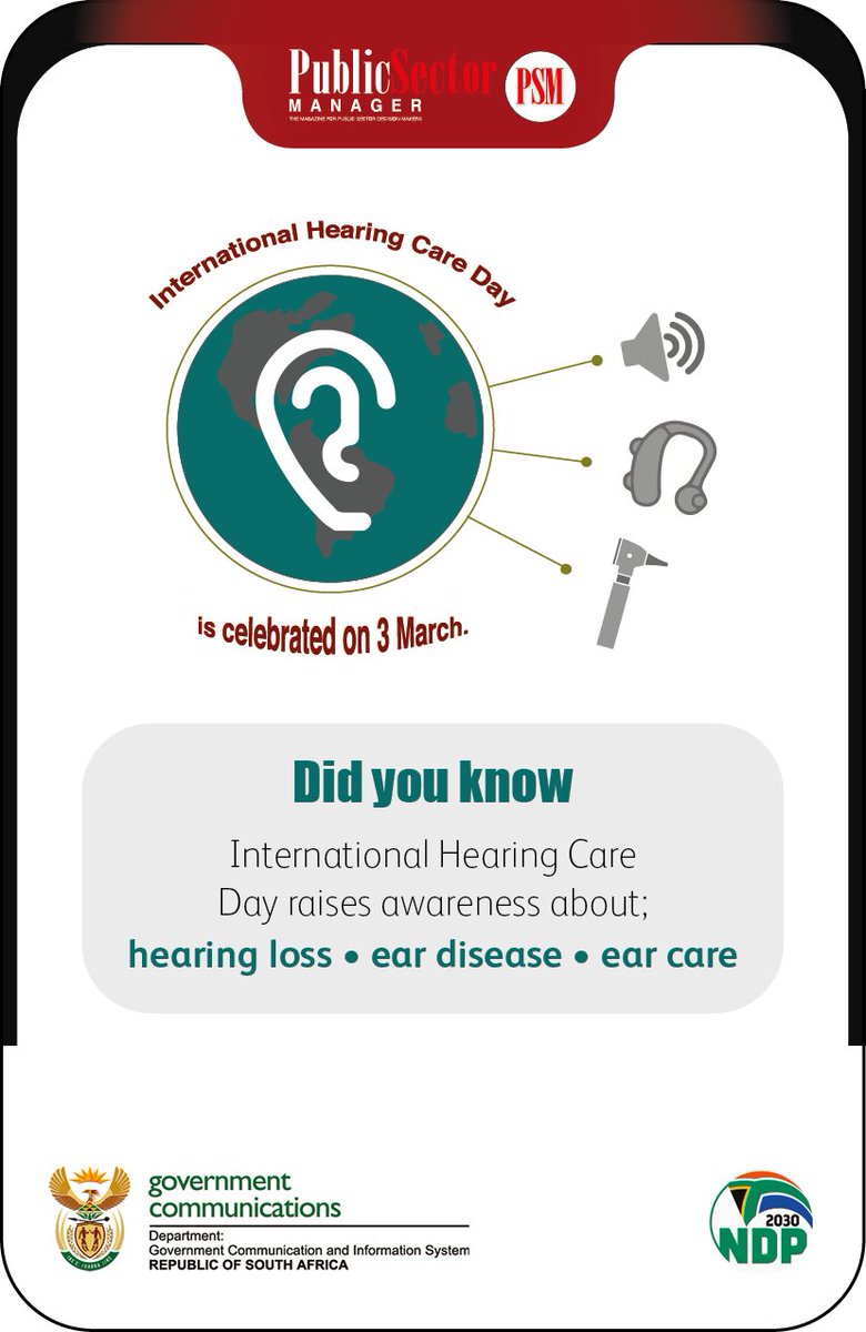 PublicSectorMan's tweet photo. Today is International Hearing Day. This day raises awareness of hearing loss and promotes ear and hearing care. 

#PSMmagazine #PSMmag #WorldHearingDay2020 #TuesdayThoughts https://t.co/wC0hMtsNK3