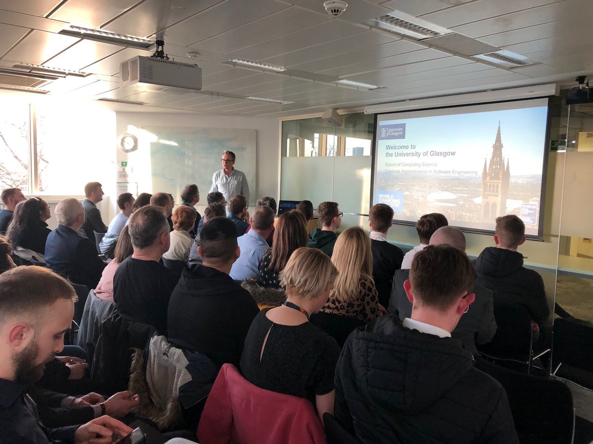 Our CEO Kyle enjoyed speaking at @UofGGAs GraduateApprenticeship evening last night! Great to connect with teachers, lectures, students, potential GAs & other employers. Thanks @GlasgowCS for hosting & inviting us to speak #ScotAppWeek20 #TalentWithoutLimits #SoftwareEngineering