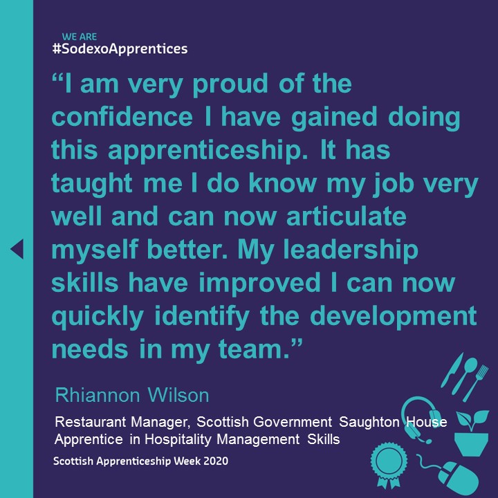 We know that <a href="/SodexoUK_IRE/">Sodexo UK & Ireland</a> ’s greatest asset is its people. <a href="/apprentice_scot/">Apprenticeships.scot</a> and work-based learning is a great way for Scottish employees to develop their talent and career aspirations. 
#SodexoApprentices #ScotAppWeek20 #TalentWithoutLimits