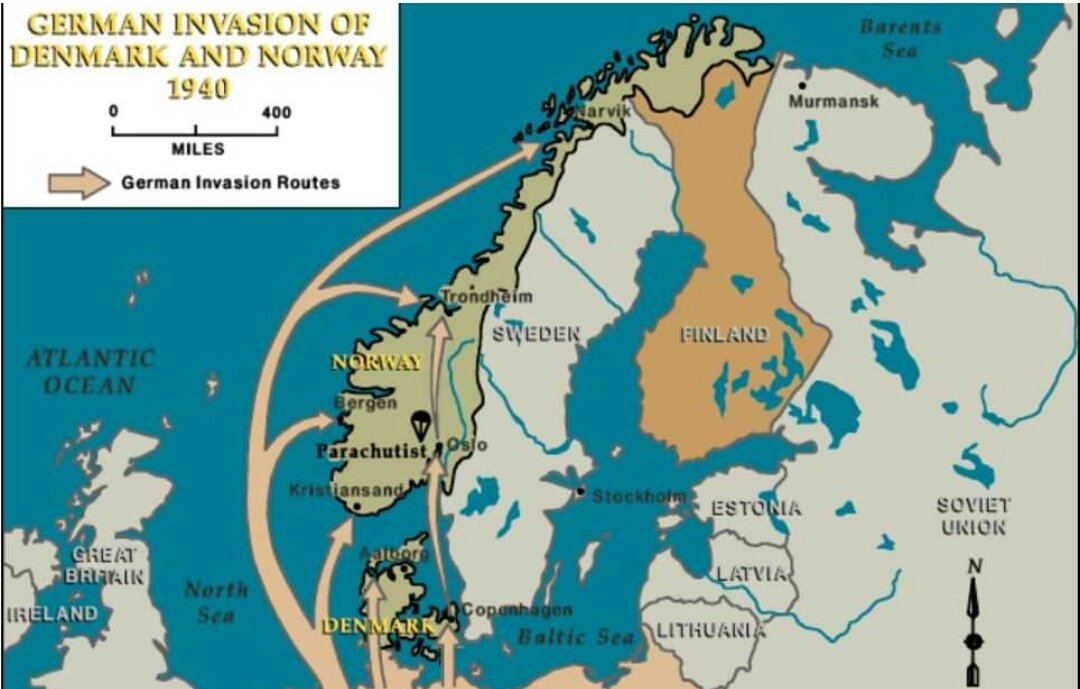 Захват дании германией. Оккупация Дании и Норвегии 1940 карта. Захват Дании и Норвегии Германией карта. Оккупация Германией Дании и Норвегии карта. Вторжение в Данию и Норвегию (апрель — июнь 1940).