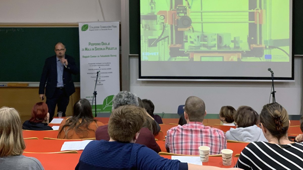 3d_vet's tweet photo. On the 10th December the Slovenian Multiplier events took place in Maribor and It was organised by Styrian Technology Park. In this occasion the results of the project has been shown.
#e3dplusvet #3dprinting #education #schools #erasmus #3dworld #innovation #research #technology https://t.co/4v01BzultZ