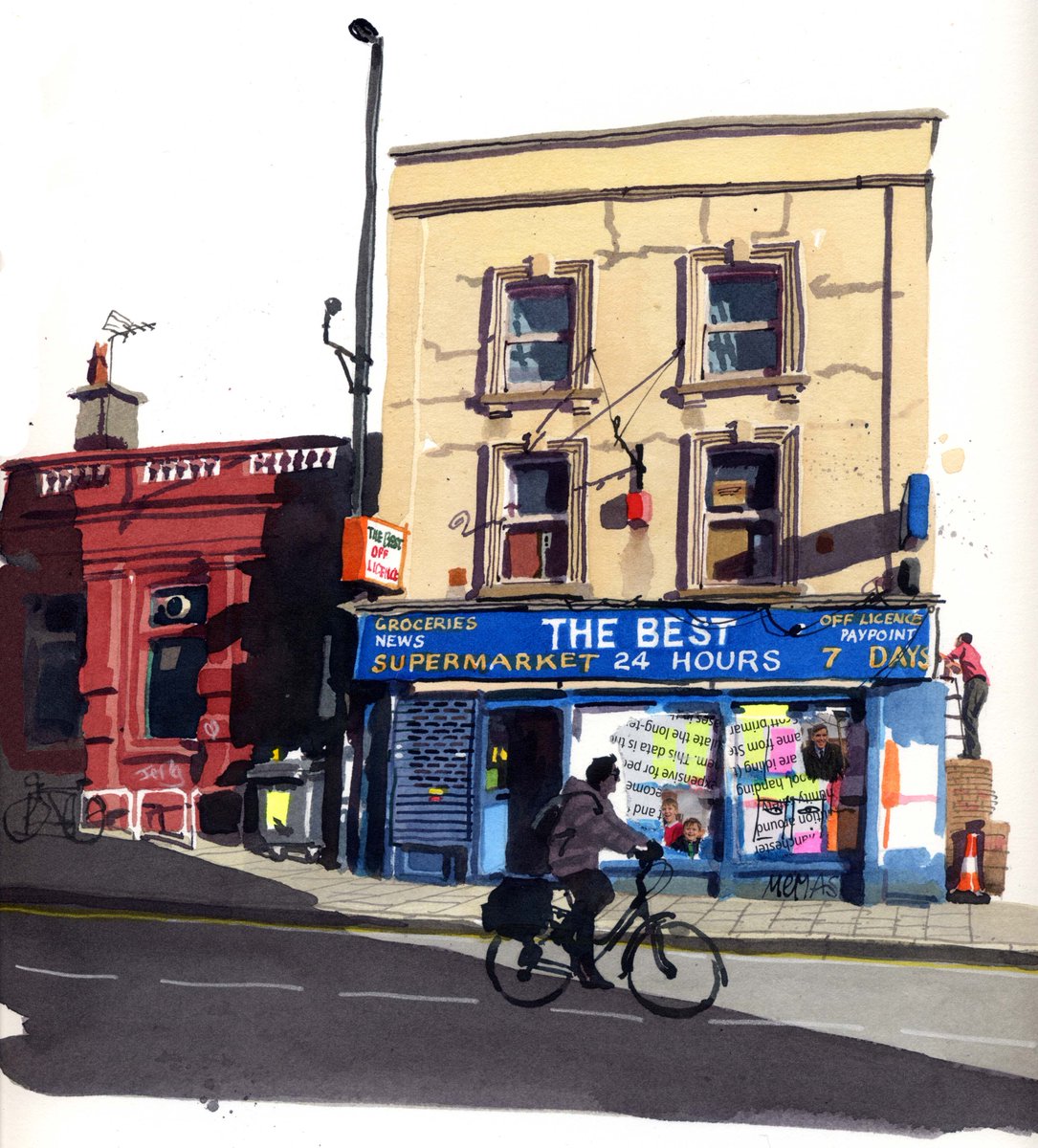 #TheBest #supermarket #StokesCroft #Bristol #inkdrawing