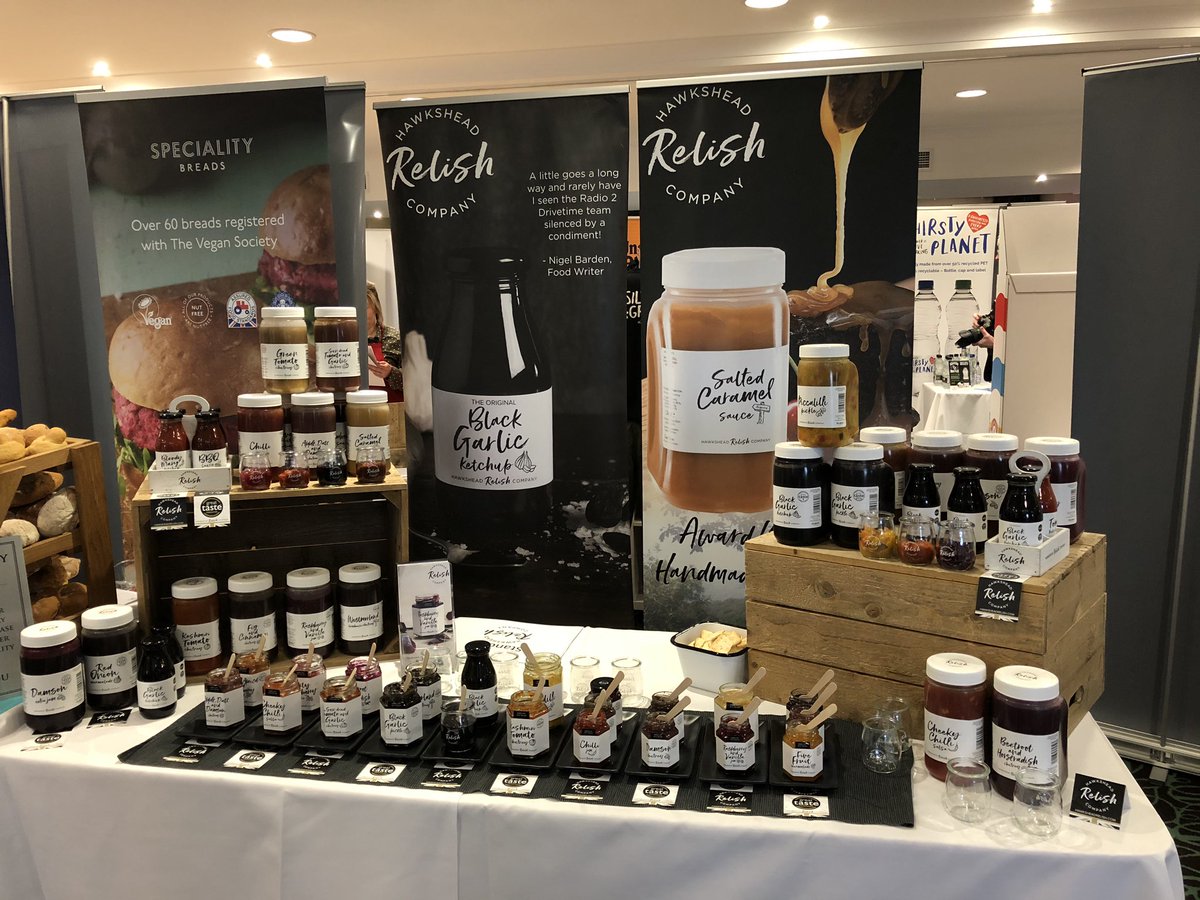 JonathanRelish's tweet image. All set for @wmcclures Food Show @CastleGreenHtl - great to be back launching our NEW @hawksheadrelish POTS #foodservice #singleserve #plasticfree