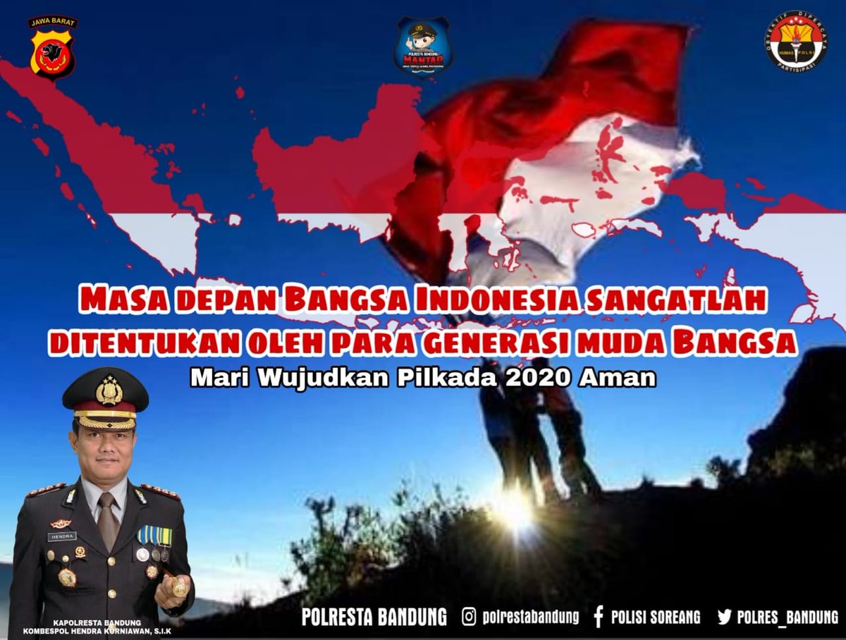 one_n2's tweet photo. Masa Depan Bangsa Indonesia Sangatlah Ditentukan Oleh Para Generasi Muda Bangsa.
Mari Wujudkan Pilkada 2020 Aman
#PilkadaAman
#PolrestaBandungMantap
@polrestabandung
@bidhumaspoldajabar
@divisihumaspolri https://t.co/QRobI8uNS9