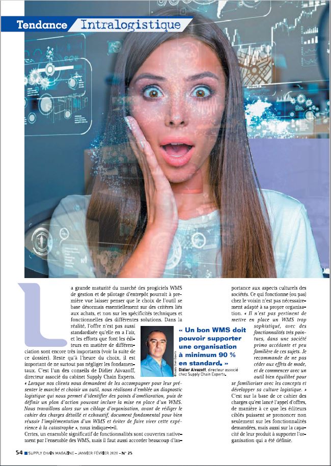 Supplychain_SCE's tweet image. Didier AIVAZOFF, directeur associé du cabinet Supply Chain Experts, ouvre le dossier Intralogistique du Supply Chain Magazine de Janvier/Février : Les WMS !

Découvrez son interview, réalisée par Julia Fustier
supply-chain-experts.fr/actualites/wms…

#supplychain #supplychainmagazine #WMS