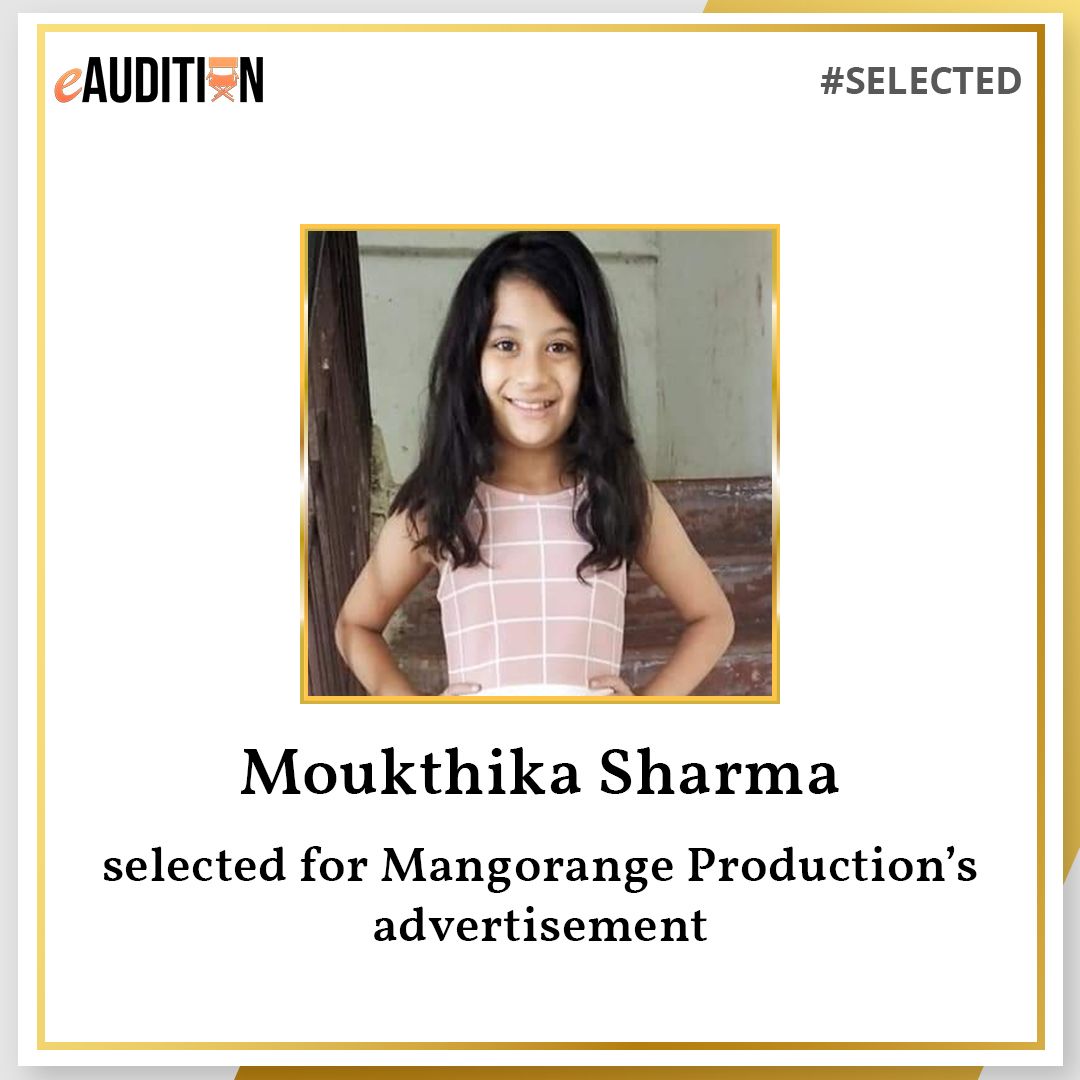 LimeliteClubApp's tweet photo. #Selected
With the help of our preferential treatment, our recently selected artist is Moukthika Sharma.
You could be the next #selected one!
Download the eAudition app now! https://t.co/5Aa3j3ALdX