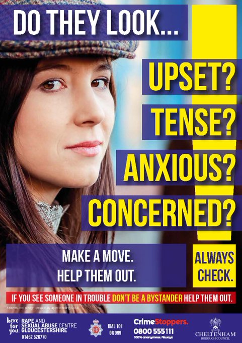 CBCLicensing's tweet photo. Do you know what sexual violence or sexual #harassment is? Do you know where to get help? #TheFestival #CheltenhamFestival

@Glos_OPCC @Glos_Police @CheltenhamRaces @CheltenhamBC @glosrasac https://t.co/oyB5dMMYVD