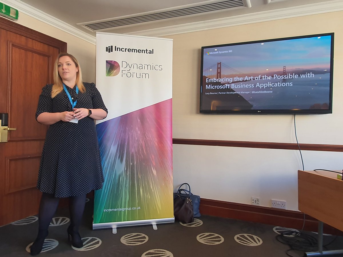 DilyanaRadulova's tweet photo. What a privilege to have @LucyAliceBourne from #Microsoft telling us about the art of the possible with the different Microsoft
Business applications at the keynote at our @inc_group_uk #DynamicsForum in #Aberdeen today. ⭐ So many different solutions, so much potential!! https://t.co/LGOXS0Djxg