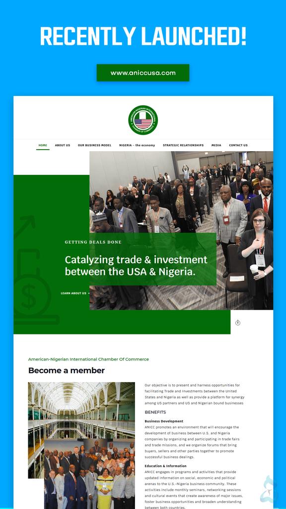 hoverGENIE's tweet photo. We just launched a website for the American Nigerian International Chamber of Commerce. Please, check it out on the link below. 🥳

Visit the newly launched website here
⬇️
_____
https://t.co/pxXF69ULKx
_____
#WebDesign #WebDevelopment #UI #UX #HTML #CSS #SaaS #ANICC https://t.co/tvbt5l5iTT