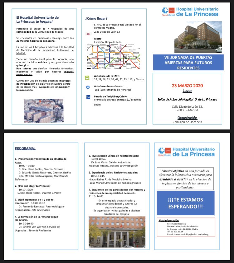 kikemecuentas's tweet photo. Jornada de Puertas Abiertas del Hospital de La Princesa (Madrid) el 23 de marzo. Os esperamos. @mirasturias https://t.co/kX0BdzscHL