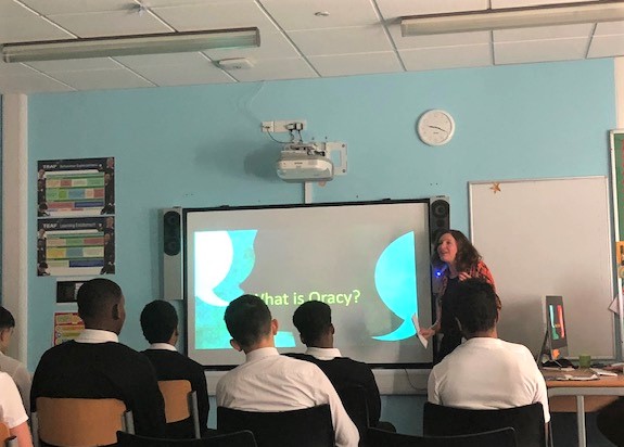 great Oracy assembly delivered today by Claire our art teacher as part of her NPQML project