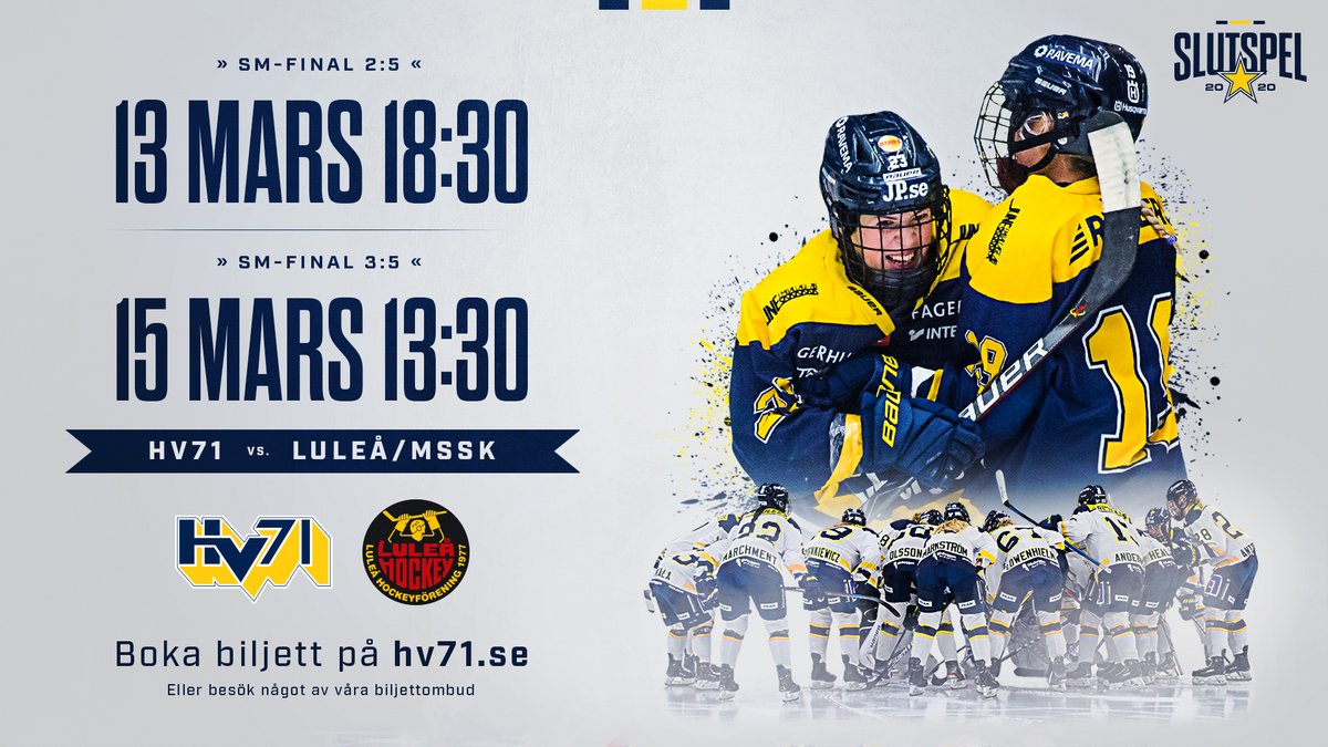 Biljettsläpp! Kom och stötta tjejerna på plats i finalen. Boka biljett till match 2 och 3. Till biljett: secure.tickster.com/sv/kwdgxhjcv6b… #HV71 #SDHL