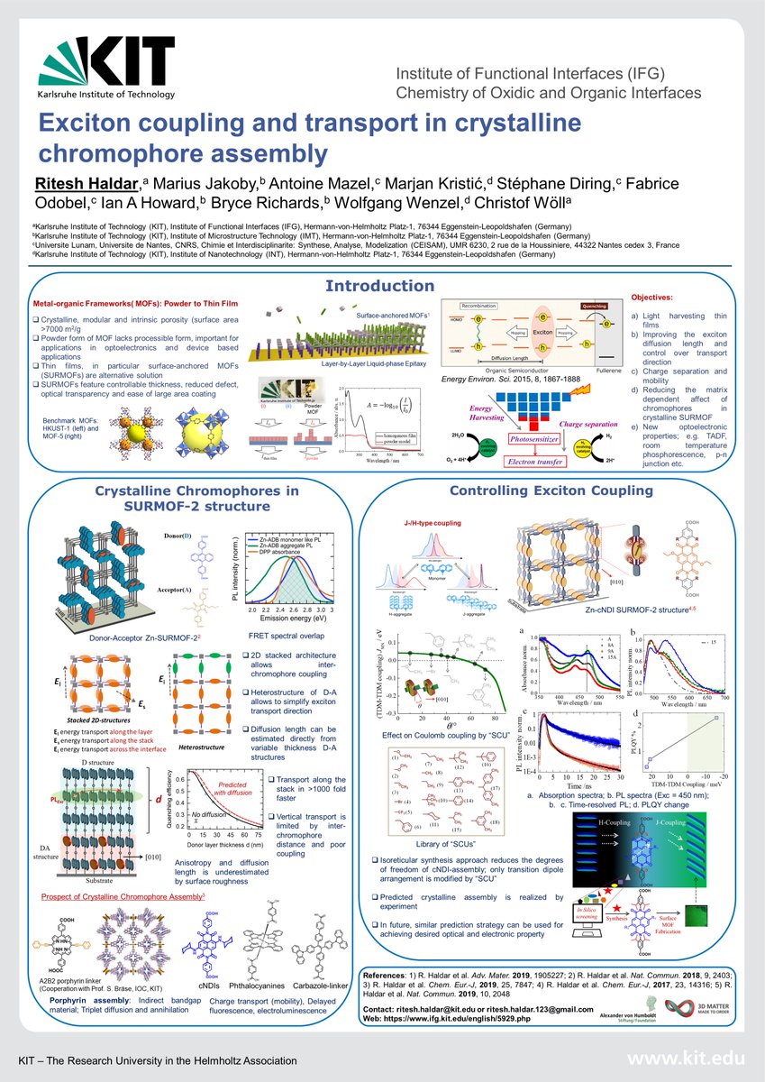 Rh8612's tweet photo. Happy to participate in the RSC twitter poster conference:)
#RSCPoster #RSCmat #RSCPhys #SURMOF #Optoelectronics https://t.co/OeVUkkxTWg