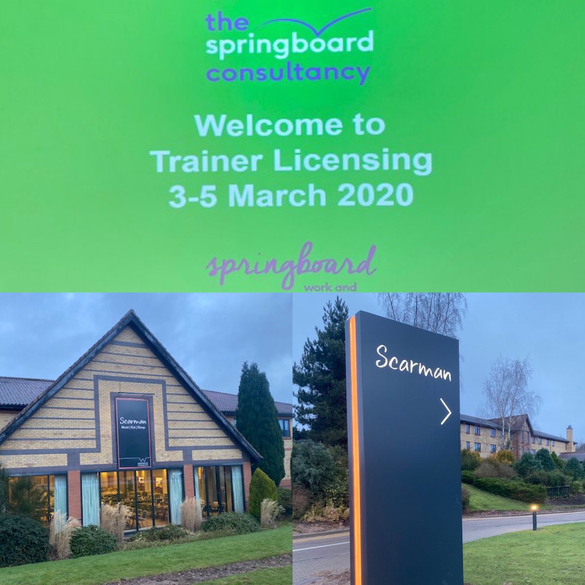 SpringboardTrng's tweet photo. We are delighted to be back at the @warwickuni Conference Centre, working with some of our new potential Springboard Trainers on qualifying in the latest licensing course. #warwickuni #springboard #springboardtrainers #workdevelopment #personaldevelopment #happytuesday https://t.co/awfHuZGwaA