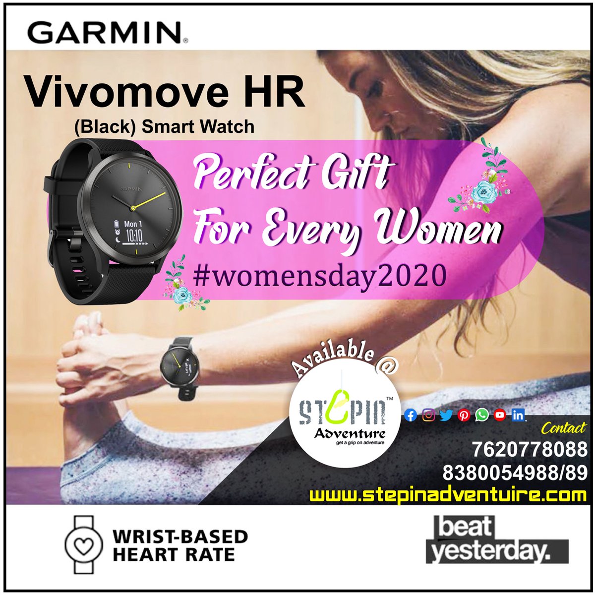 StepinAdventure's tweet photo. Perfect #Gift for your love one's #womenday
https://t.co/hOrb27gmNh
#garmin #vivomovehr #aboutalook #womenspecial #bosslady #womenthatclimb #momlife #fitmom #womenswatches #womenswatch #giftforwomen #giftsforwomen #giftforwife #giftideasforwife #watchyourstyle #runnerwomen https://t.co/xh3XL7kGt1