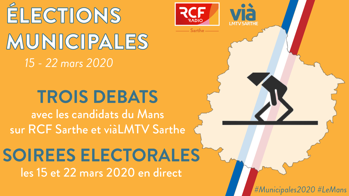 RCFSarthe's tweet photo. #Municipales2020 🇫🇷 #LaMatinaleRCF
Les débats pour les municipales débutent ce soir sur @viaLMtvSarthe et sur #RCFSarthe https://t.co/12Q6g3jx1k