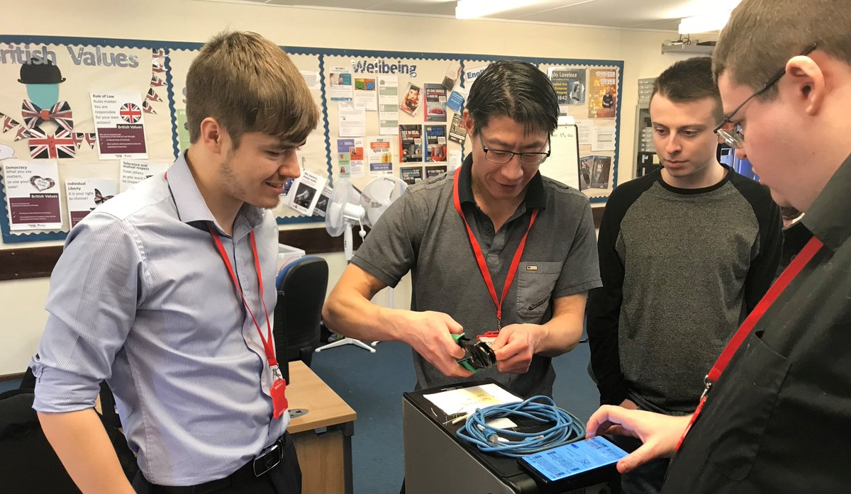 solveway's tweet photo. #techtuesday our Level 4 Network Engineers are busy building a local area network in class #teambuilding #apprenticeships #Careers #ncw20 #solveway https://t.co/XH2UrIWCFH