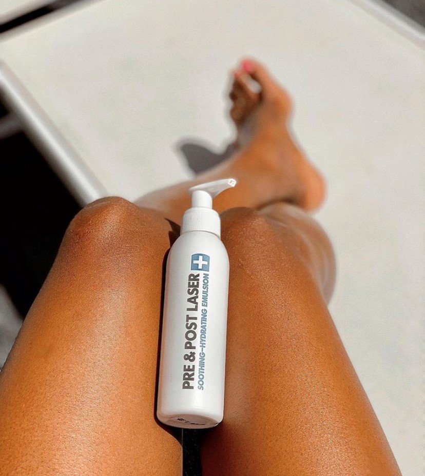 PRE &amp; POST LASER ✨
PRE - Improves skin integrity &amp; prepares the skin for optimal results 🌸
POST - Soothes the skin &amp; helps prevent redness &amp; adverse skin reactions. 
#Pre #Post #LaserHairRemoval #Laser #DeluxeLaser #Spa #Prevention #Skin #Skincare #HairRemoval