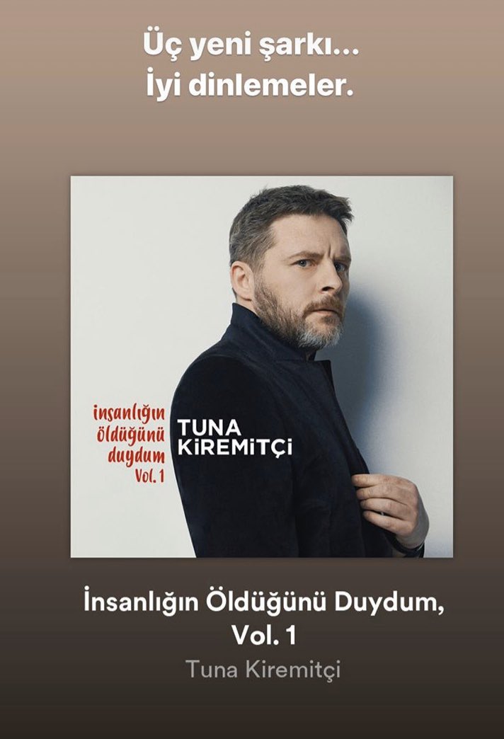 Sevgili Kardeşim Tuna’nın son çalışması “İnsanlığın Öldüğünü Duydum” da “İz Kalmadan” adlı şarkısında benim de kulaklarımı çınlatmış. Teşekkürler. Ama asıl önemlisi çok güzel bir çalışma olmuş. Dinleyelim, dinletelim. youtube.com/watch?v=LqwKq8… @kiremitciev