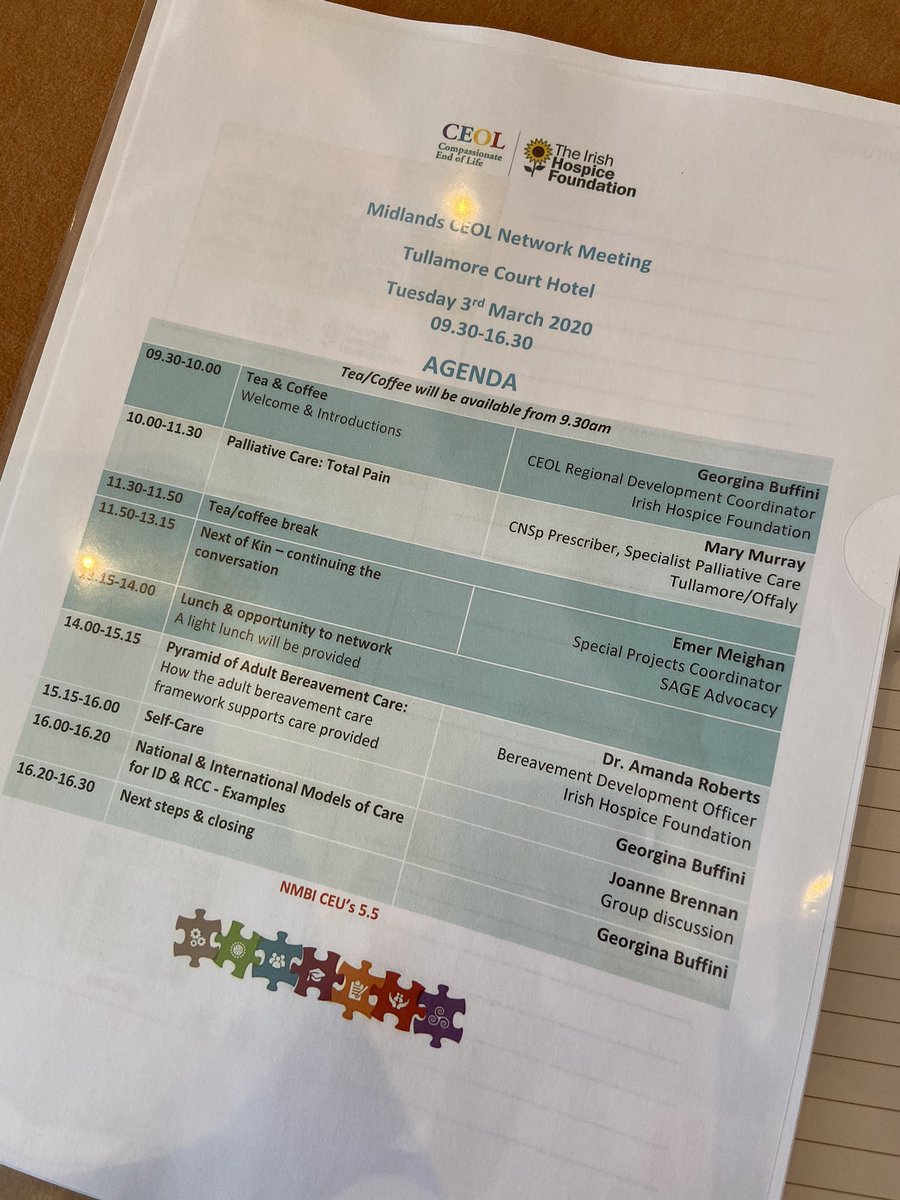 IrishHospice's tweet photo. We are in Tullamore today for our first Midlands CEOL meeting of the year. Thank you to all from #nursinghomes and residential care centres from across the region for joining us at the Tullamore Court Hotel. #ceolcare #endoflifecare #IHFsupport https://t.co/SGTKqeqR3P