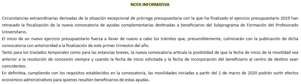 RosaODS's tweet photo. Muchos predoctorales FPU han organizado sus estancias, según su compromiso docente y en función de las posibilidades de las universidades de destino, confiando en la primera nota informativa (21 de enero) sobre la convoctaria de ayudas para estancias que debía publicarse en 2019. https://t.co/JoHqTZvF5I