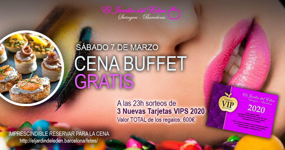 gentelibre_sw's tweet photo. CENA BUFFET GRATIS en El Jardín del Eden
Y SORTEO DE 3 NUEVAS TARJETAS VIP 2020
+info: https://t.co/8ctZsrkmR4
#JardinDelEden #JardinDelEdenBarcelona #SwingersBarcelona #FiestaSwingers #CenaSwingers #DiscotecaSwinger #ClubSwingerBarcelona #GenteLibreSW #TarjetaVip #sorteo https://t.co/bBFk1aRGRj