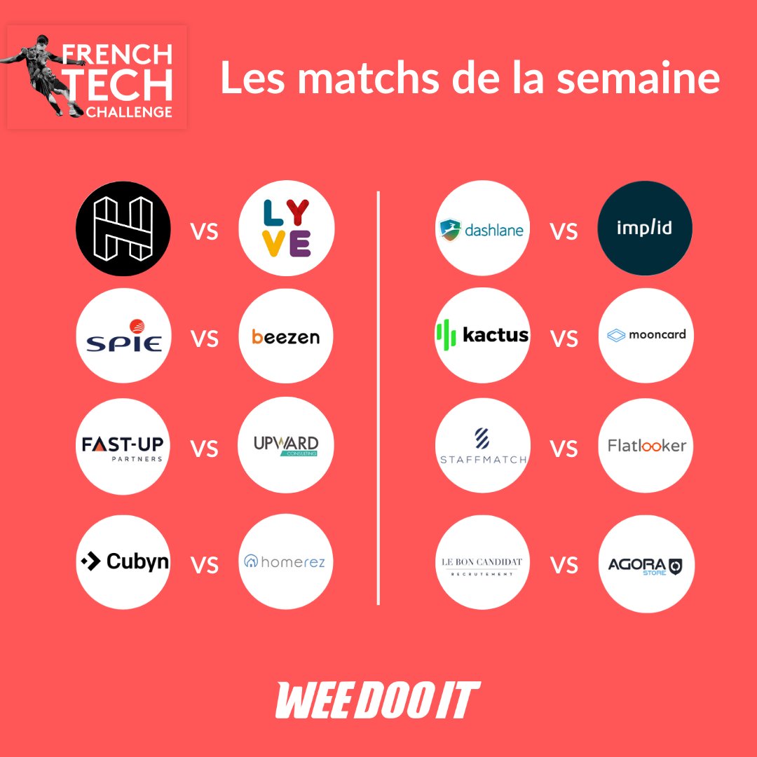 WeeDoo_It's tweet photo. Le programme de la semaine 😍
Dans le cadre de nos saisons flexibles, vous choisissez librement sport, date, lieu et adversaire !

@HomerezFR en tête du classement, @SPIEgroup qui peut leur passer devant en cas de victoire 💪

Partagez-nous vos belles photos d'équipes ! 📷 https://t.co/Ys9soiKy1H