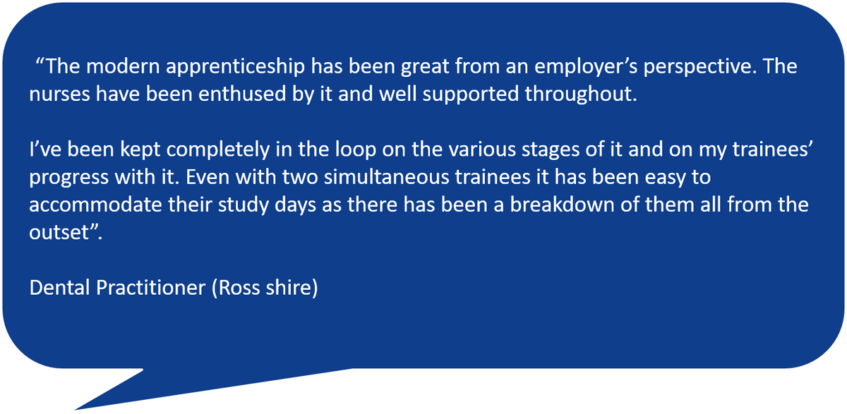 NesDental's tweet photo. Are you a Modern Apprenticeship Employer?  Here's what one of our employers shared about his experience with his learners.     #TalentWithoutLimits 
#ScotAppWeek20
#NESDentalDCP https://t.co/4dX7Z8i1Ak