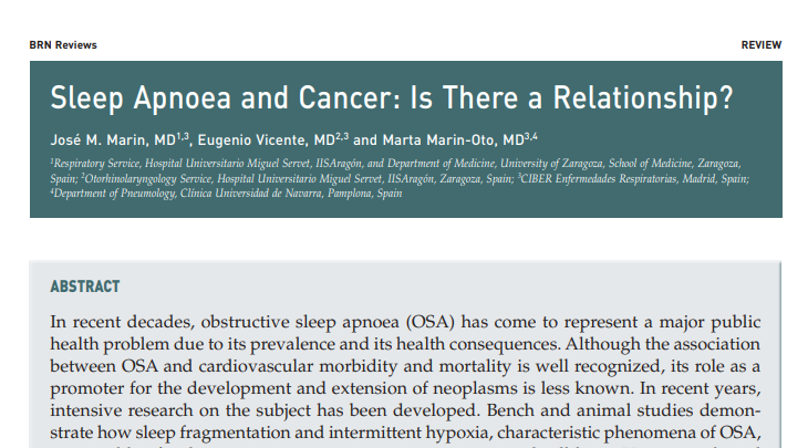 BrnReviews's tweet photo. 📍"Sleep Apnoea and Cancer: Is There a Relationship?" by José M. Marín, Eugenio Vicente and Marta Marin-Oto,
👉Download it for FREE here: https://t.co/NOwQWjARYW
#apnoea #sleep_disorder #respiratoryresearch https://t.co/cbB0wc8mrN