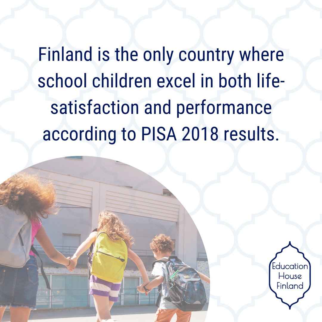 EduHouseFinland's tweet photo. Finland is the only country where school children excel in life-satisfaction and performance according to PISA 2018 results.  Students’ own assessment of their satisfaction with life is fairly high. 
https://t.co/DB3HgGvpD2
#OECD #PISA #Pisastudy #FinnishEducation #Edchat https://t.co/nln7AHT9pC