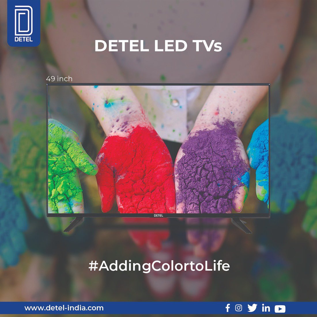 IndiaDetel's tweet photo. Detel LED TVโs !! #AddingColortoLife https://t.co/cmnmWRwaiH