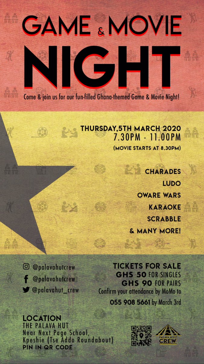 PalavaHut_Crew's tweet photo. Can’t wait to see you this Thursday! 

Don’t forget to confirm your attendance by MoMo to 055 908 5661! 

See you there! https://t.co/3NQT1Fjb8R