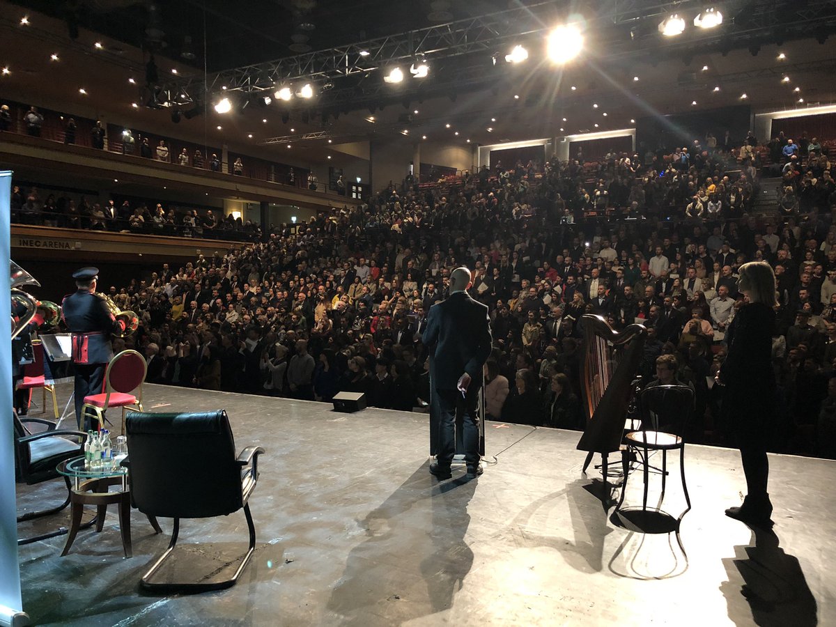 DeptJusticeIRL's tweet image. Our first #CitizenshipCeremony of the day is just about to begin in Killarney. Minister of State @davidstantontd will be conferring Irish citizenship on almost 2500 people over three ceremonies at the @GlenINECArena