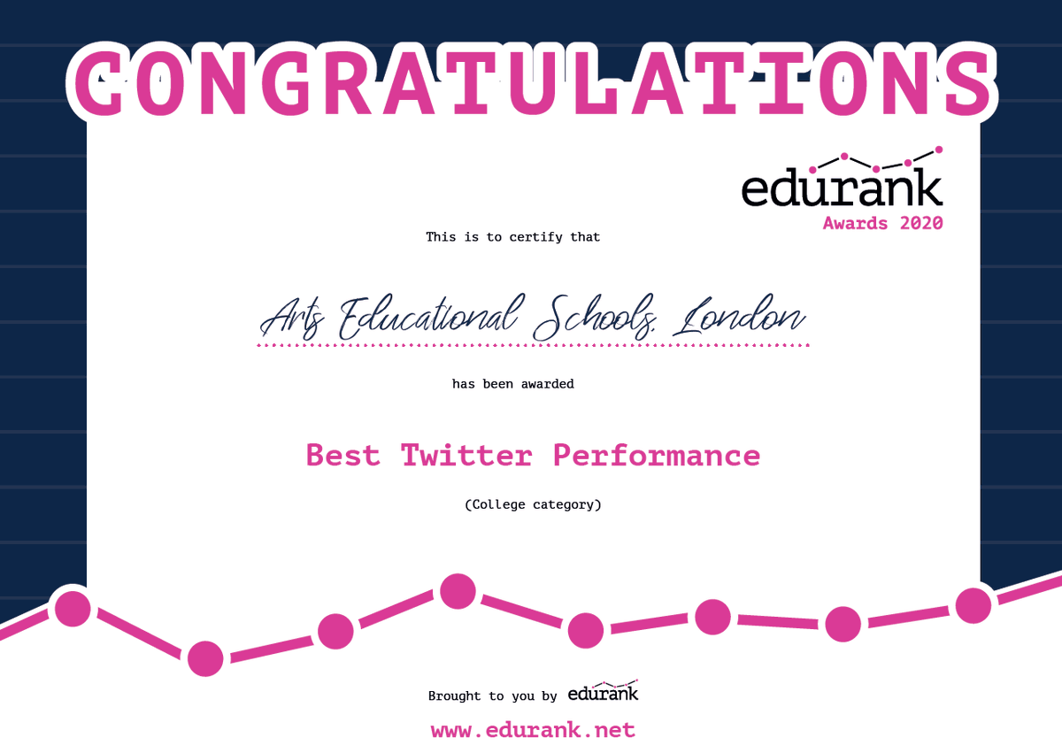 ArtsEdLondon's tweet photo. For the second year running, we are delighted to announce that ArtsEd has won the @edurank award for Twitter Performance 2020! 👏🎉 Thank you to everyone who continues to show love for ArtsEd on Twitter ❤️ #Edurank #ArtsEdRepresent 🙌 https://t.co/wr0gZ0EnF1
