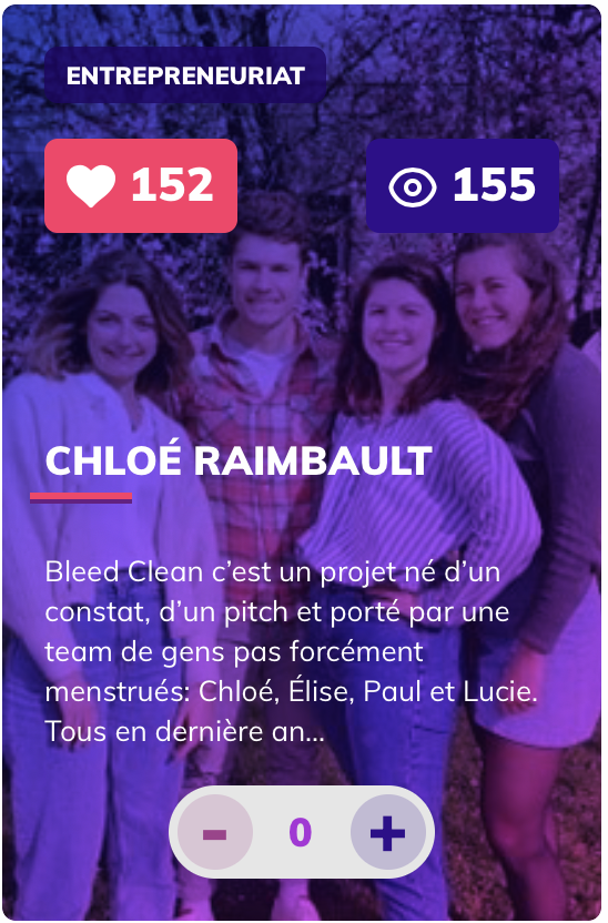 BleedClean's tweet photo. Vous êtes étudiants ou collaborateurs au sein d’une école de commerce ou d’ingénieur ? Soutenez Bleed Clean en votant pour notre projet ici -> https://t.co/aitvZXtFB3
@NEOMAbs @VassiliouMM @BusinessCoolFR @chlo_ten @Lucie_Collard_ #entrepreneurs #bleedclean #BC100 https://t.co/jeGMnVLbL4