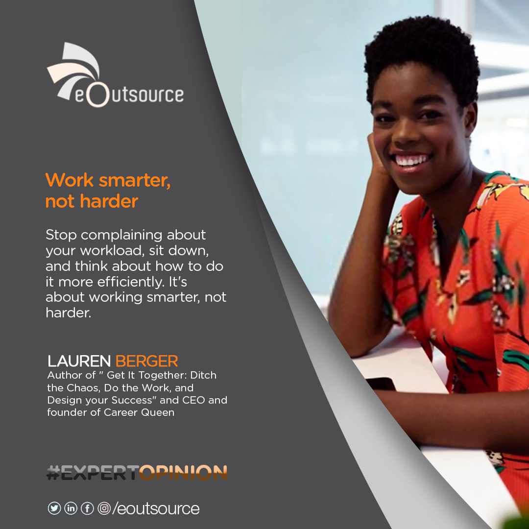 eOutsourceGH's tweet photo. Work smarter, not harder - Stop complaining about your workload, sit down, and think about how to do it more efficiently. It's about working smarter, not harder.
#expertopinion #leadership #daybreakhitz #TrayDay #excellence #eoutsourcegh https://t.co/tLAlbAdrK3