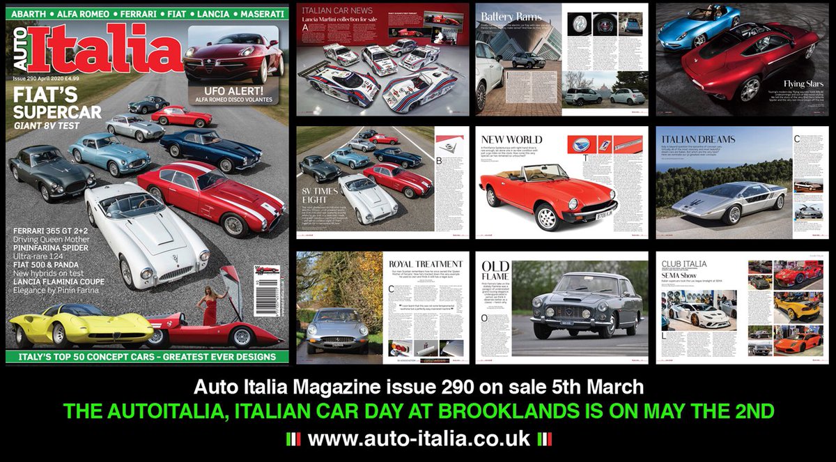 AutoItaliaMag's tweet image. Auto Italia April issue on sale March 5th. Subscribers have theirs already. auto-Italia.co.uk