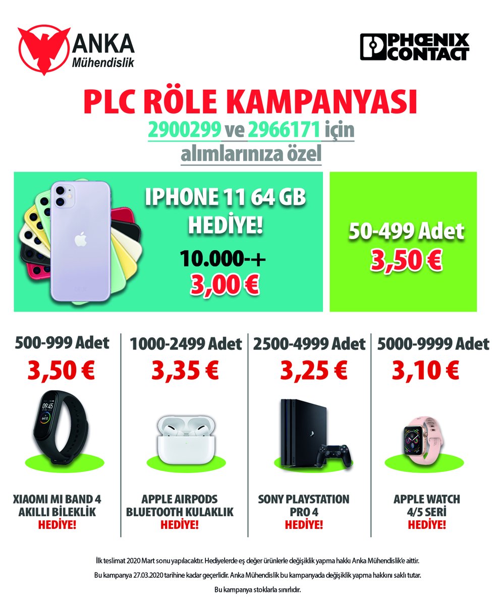 ankaelektrik's tweet photo. PHOENIX PLC RÖLE KAMPANYASI!

Ayrıntılı bilgi ve teklif almak için;
info@ankamuh.com
+90 216 660 16 16 (pbx)

#phoenixcontact #plc #röle #elektrik #elektronik #iphone #xiaomi #hediye #ps4 #applewatch #appleairpods https://t.co/Y1fvmV27jh